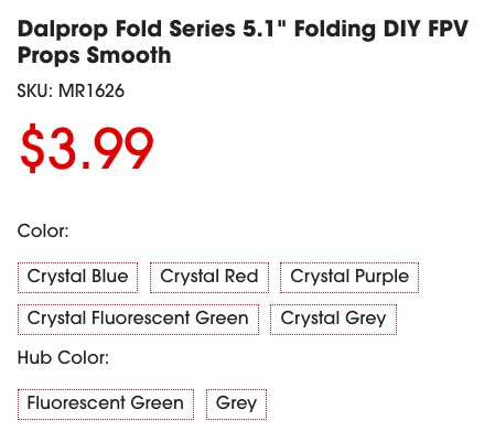 DAL Folding 5inch prop color choice